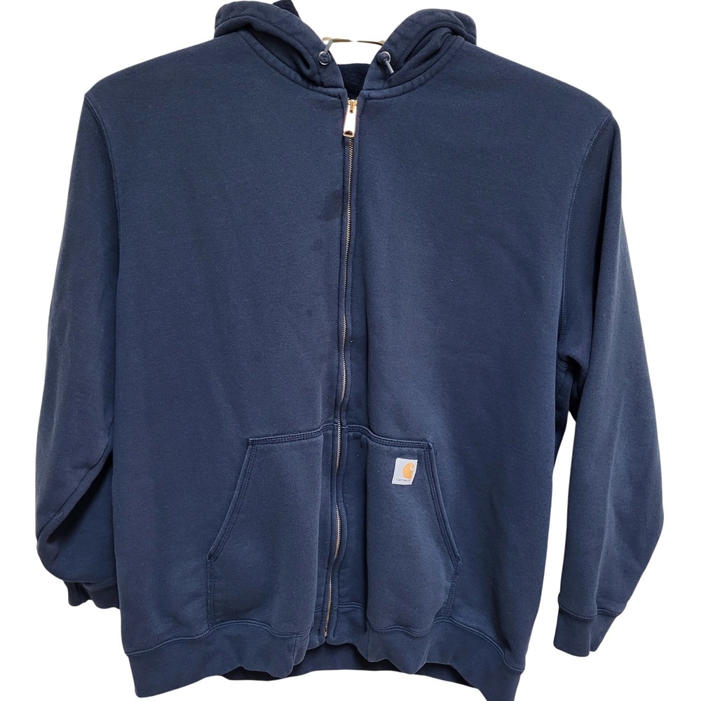 Carhartt Mens 3XL Original Fit Full Zip Hoodie Navy Blue‎ Sweatshirt READ